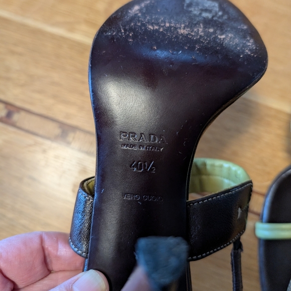 Prada Green/Brown Heeled Sandals,40.5 - Picture 5 of 7